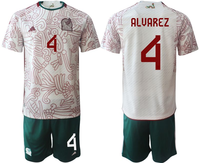 Men 2022 World Cup National Team Mexico away white #4 Soccer Jerseys1->mexico jersey->Soccer Country Jersey